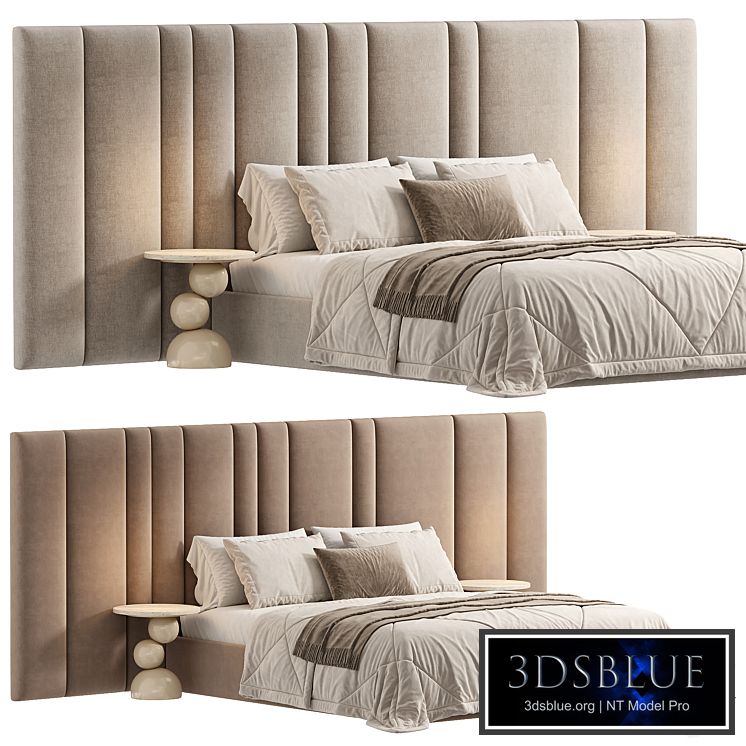 Desire bed with wide headboard