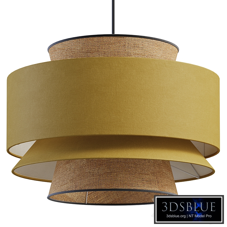 Japanese Style Green Fabric Pendant Lamp For Living Room