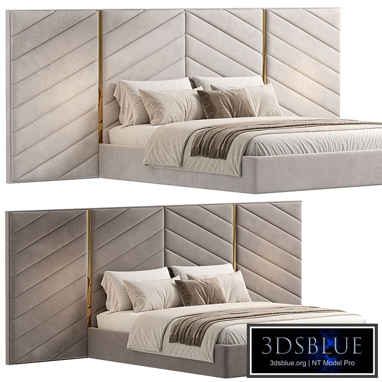 Albero bed with wide headboard