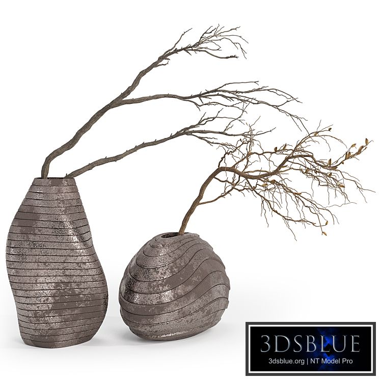 Plants bouquet with decorative vases 17