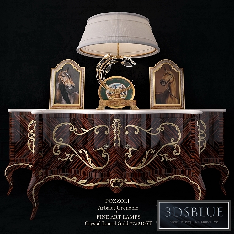 Pozzoli Arbalet Grenoble + Fine Art Lamps Decor Set