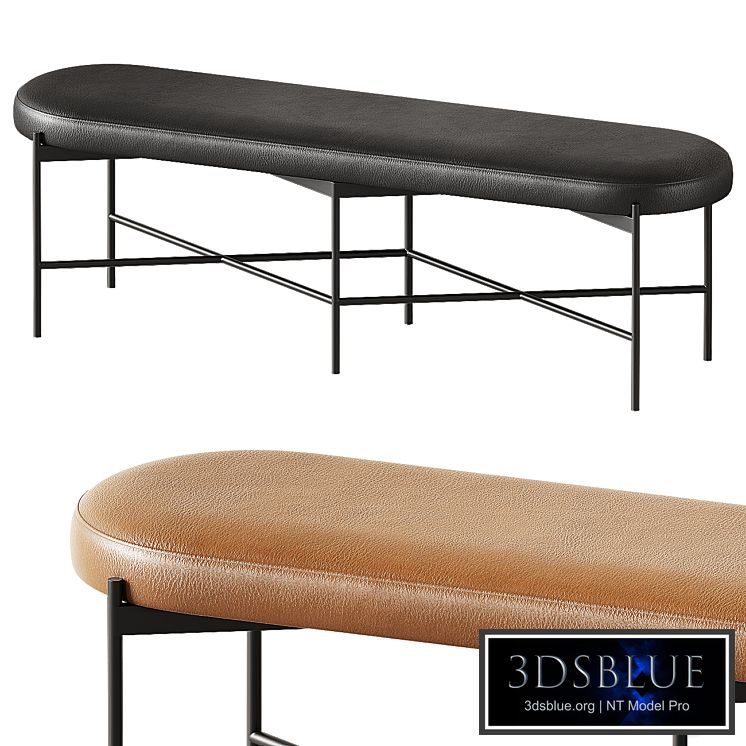 Pottery Barn Maison Leather Backless Bench