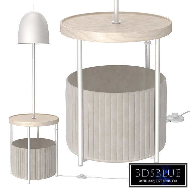 IKEA TRINDSNO Floor lamp white metal/birch veneer