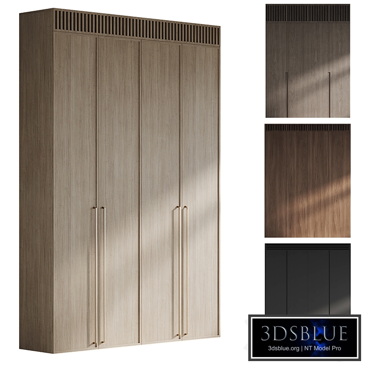 Set of wardrobe cabinets with ventilation grille
