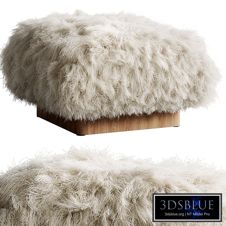 Pelosa White Sheepskin Ottoman