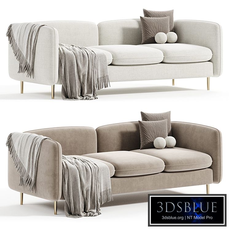 Ivy White Flannelette Loveseat Fabric 2 Seater Sofa