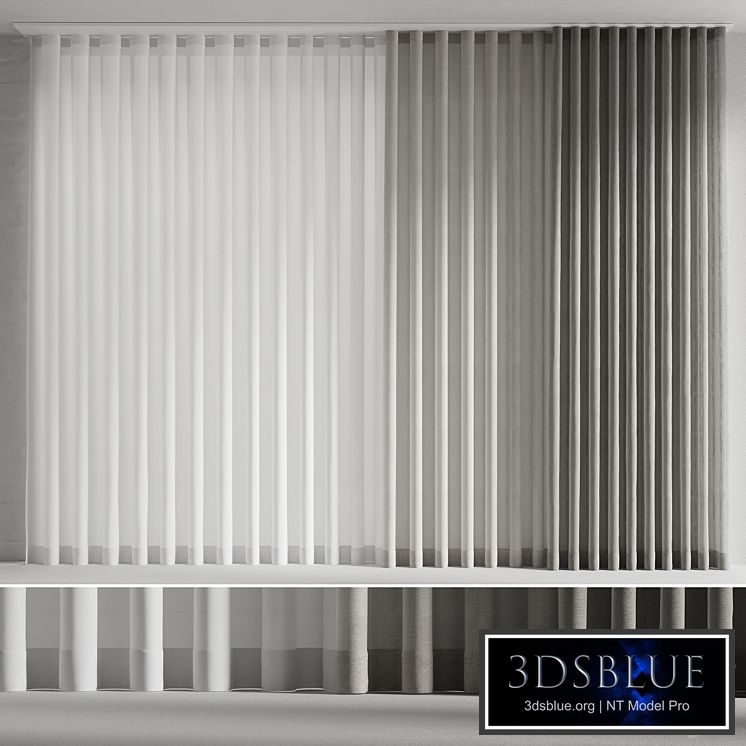 Linen curtains with tulle