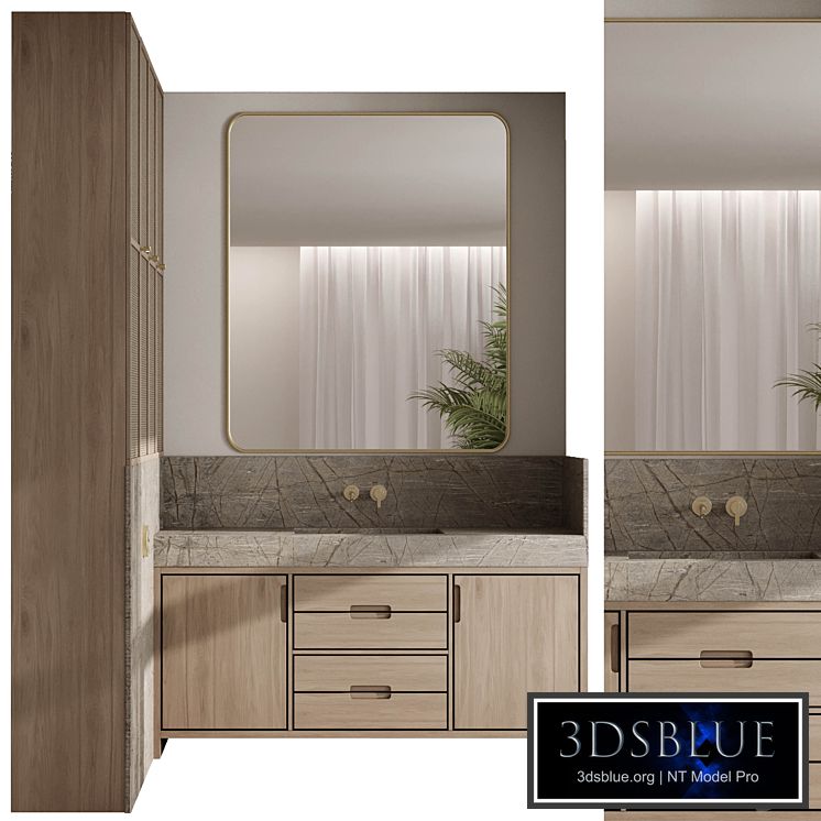 L-shaped Bathroom furniture by inbani faucet set 89