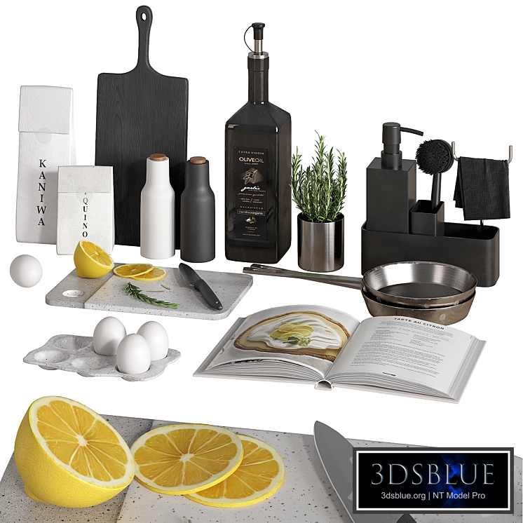 White and black kitchen decor