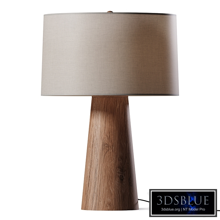 Wood Barrel Table Lamp