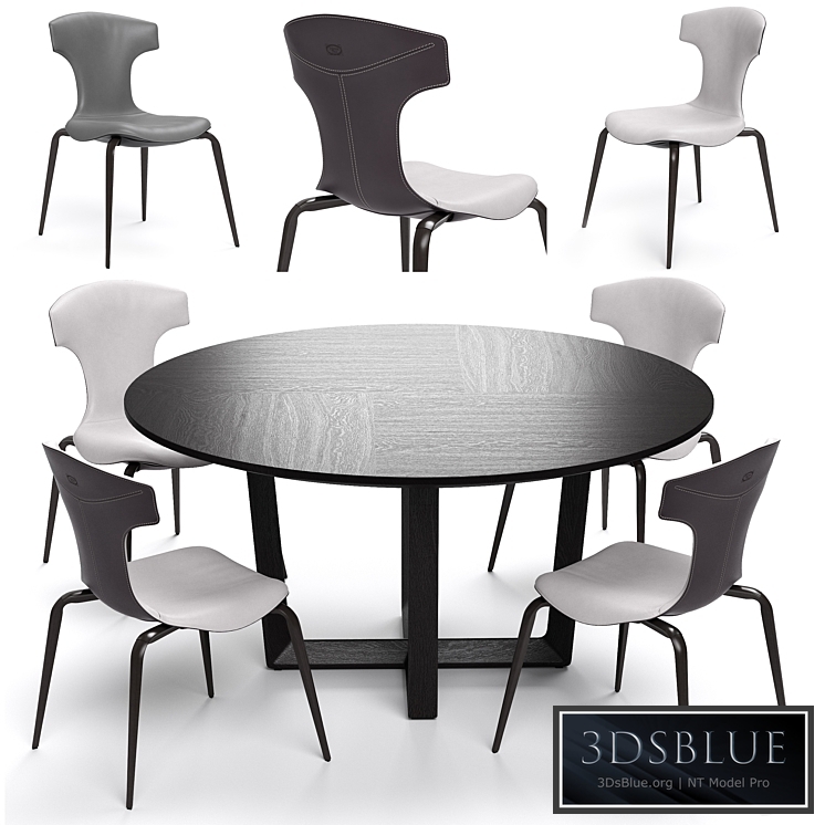 Poltrona Frau Montera Stool and Bolero round table