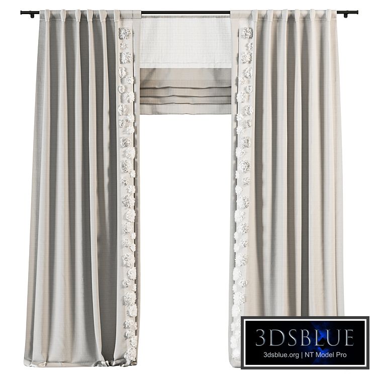 Curtains for children`s room with edging