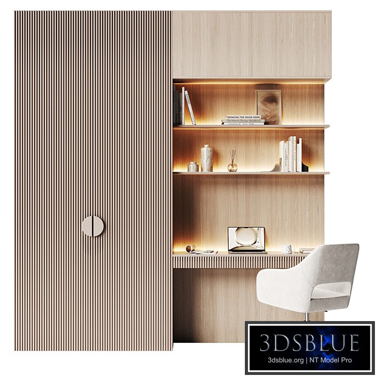 Compact workplace area with embossed panels