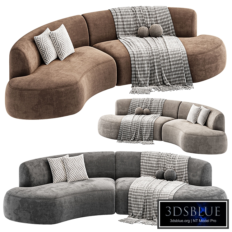 Opal Outdoor 2 Piece Curved Sectional Sofa By Highfashionhome