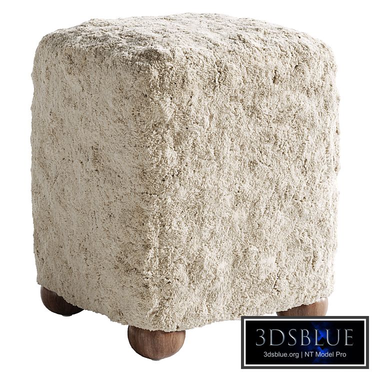 L'Enchere Square Wool Ottoman by Athena Calderone