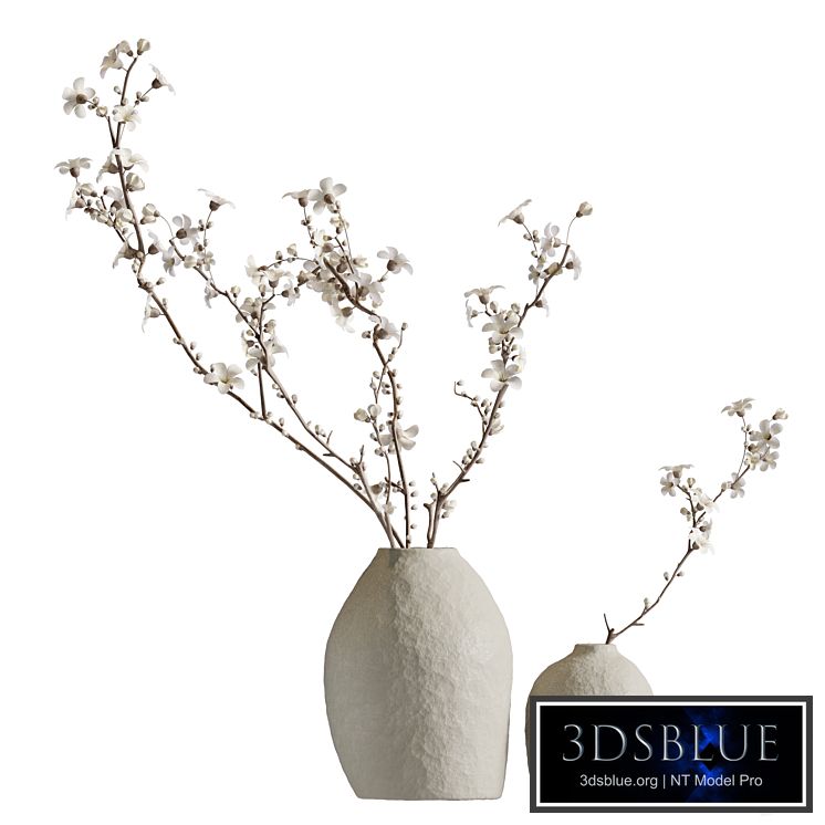 Flowering branches in a vase (2 colors)