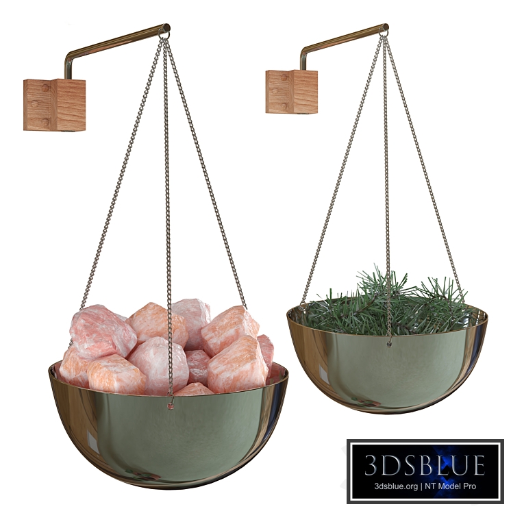 Aroma bath bowl 20 cm with Himalayan salt or branches