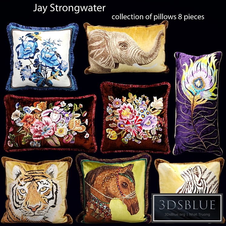 The collection of pillows from Jay Strongwater, velvet, pillow, luxury