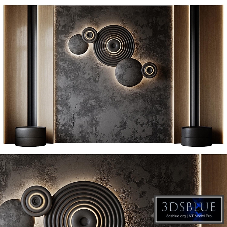 Headboard black wall panel