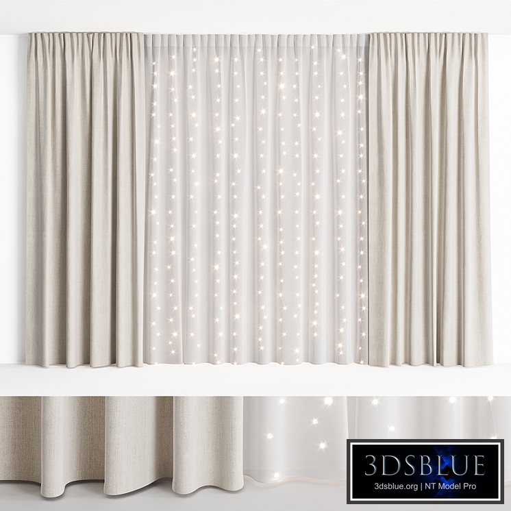 Curtains with garland NG1