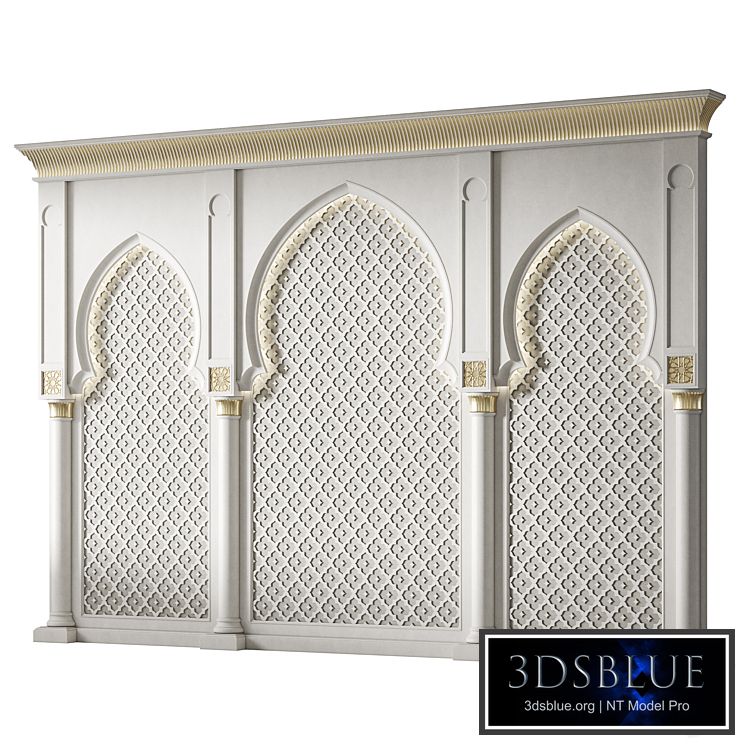 Arabic decorative wall 03. Oriental style arch