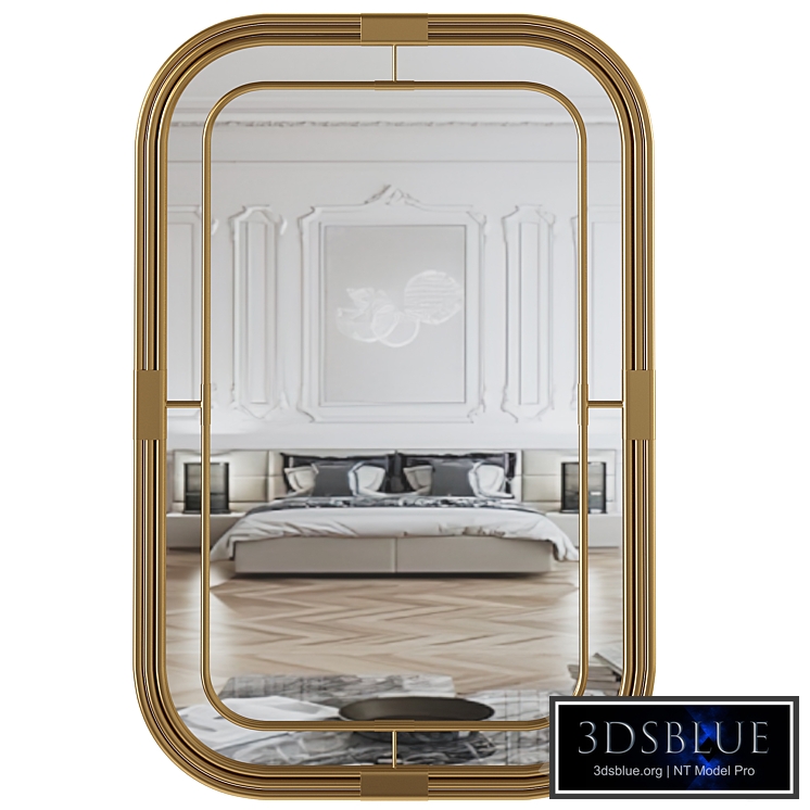 Mirror 28"W x 42"H Rectangle Metal Piping