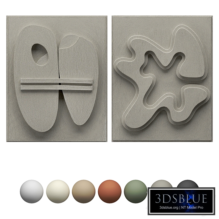 Two relief panels on the wall