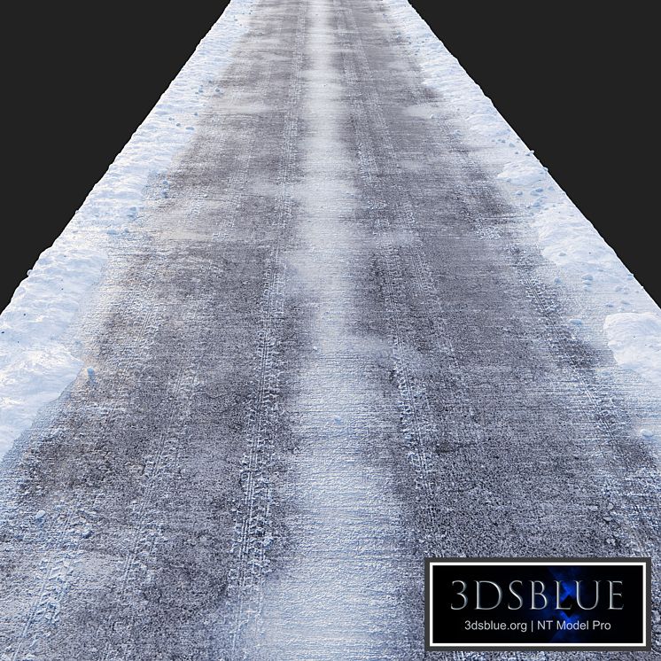 Snowy road. Editable