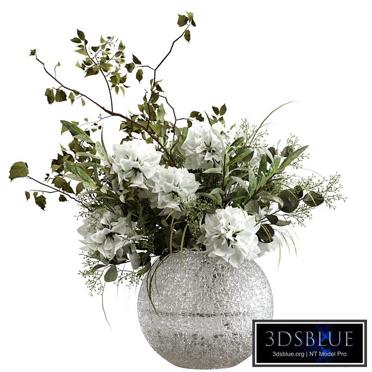 Bouquet of flowers, branches, eucalyptus and olive