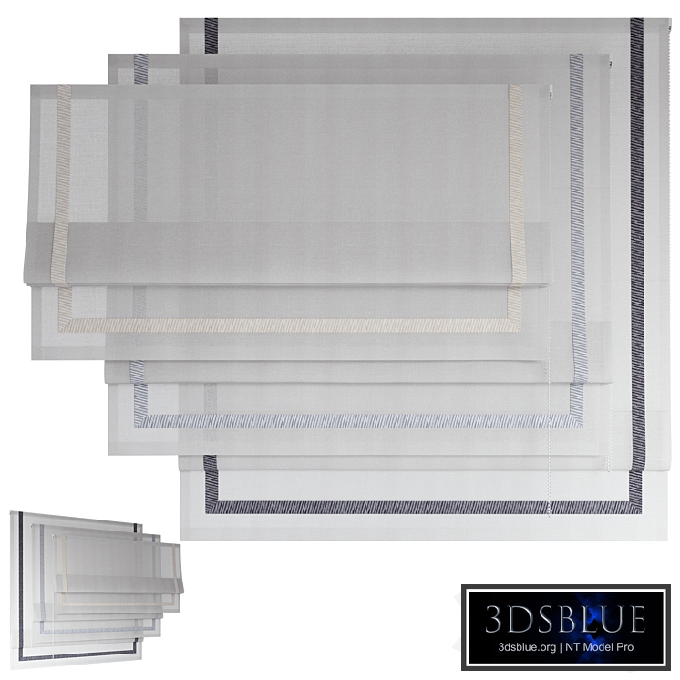 Roman Curtains 199 | Sheer Fabric | Roman Shades with Ribbon