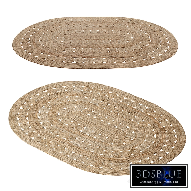 Oval jute carpet AFTAS
