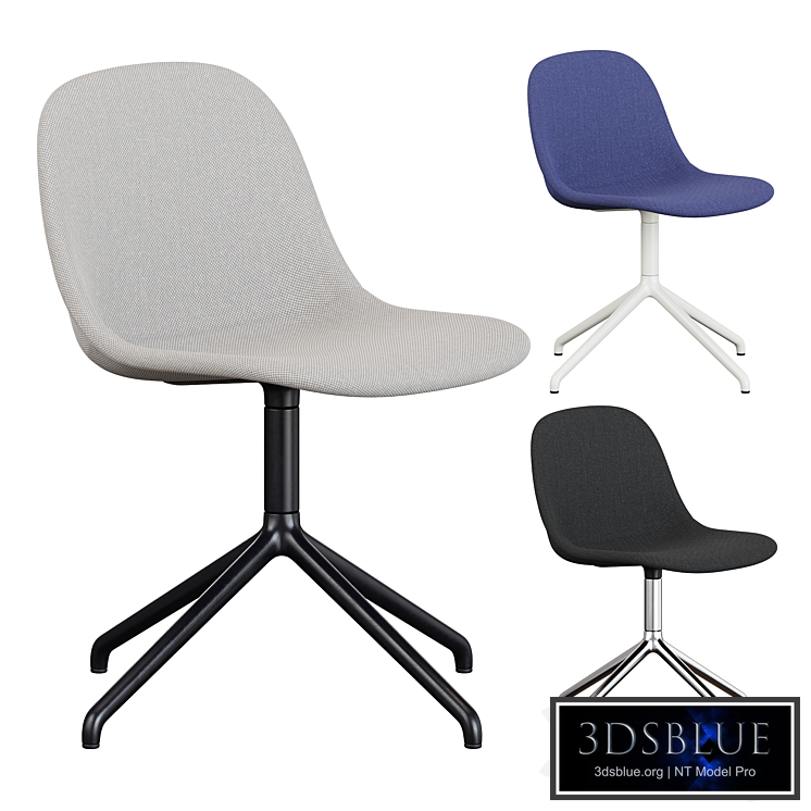 Muuto Fiber Fabric Side Chair Plastic Swivel Base
