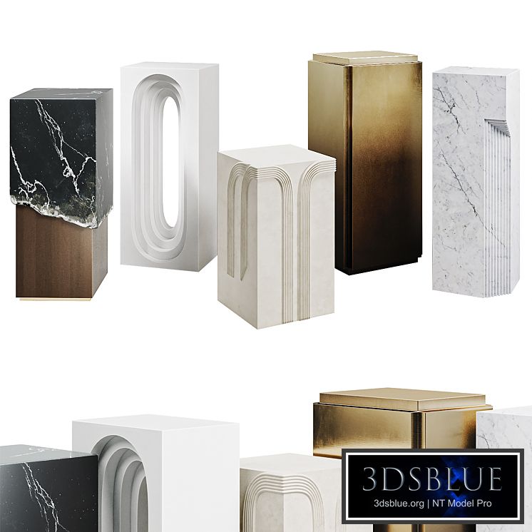 Set of pedestals for sculptures or plants