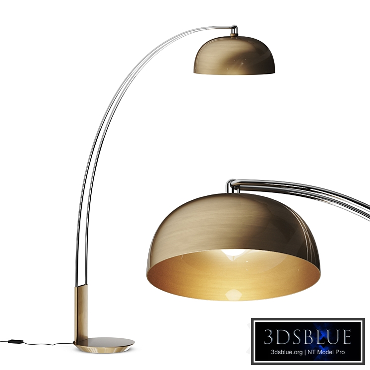 Crate and Barrel Marino Brass and Chrome Metal Floor Lamp