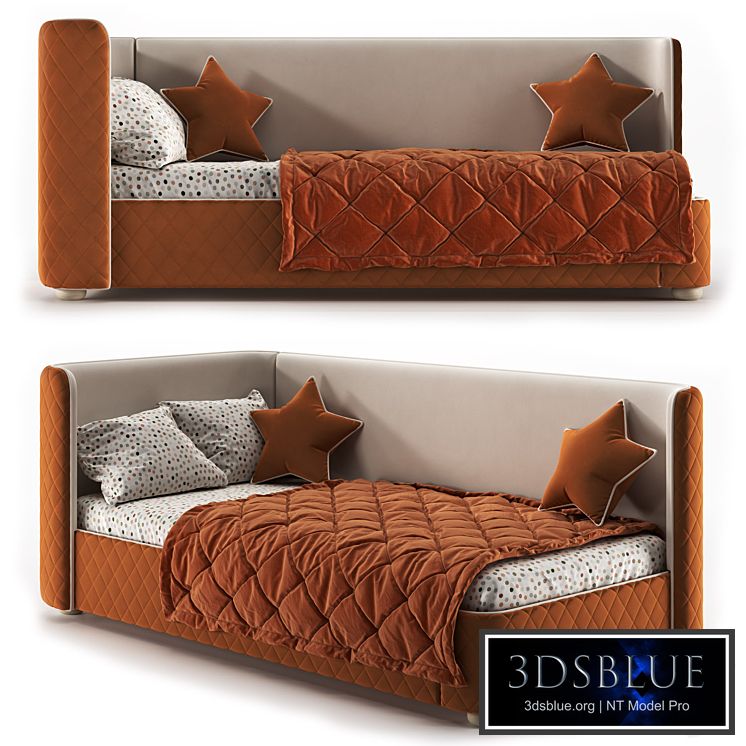 Children's bed Matelasse-07 Cognac
