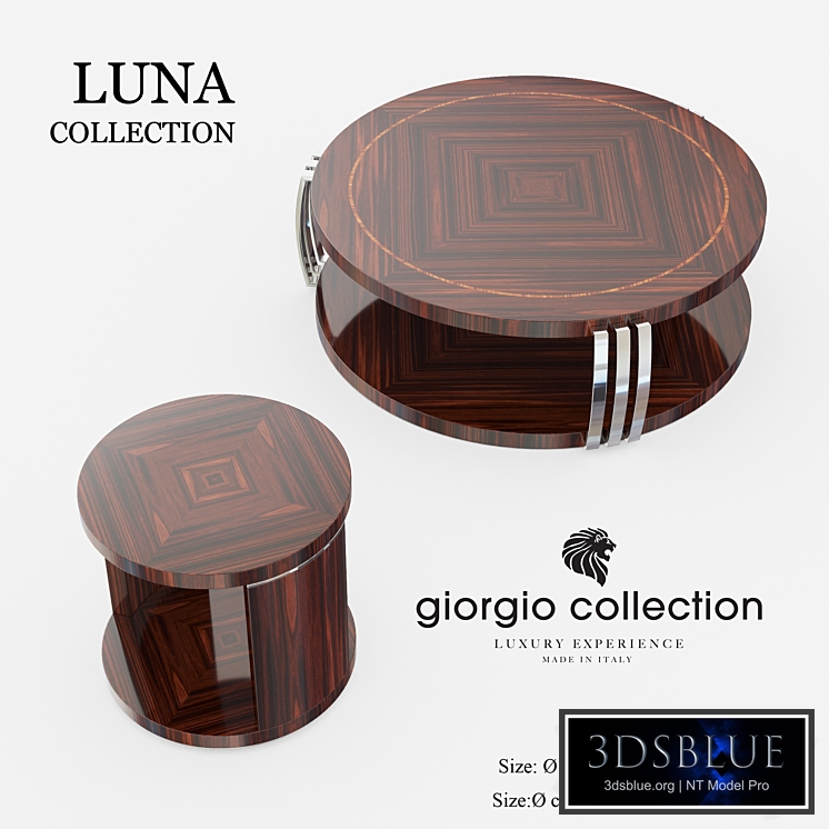 Set of round coffee tables Giorgio collectio, collection Luna
