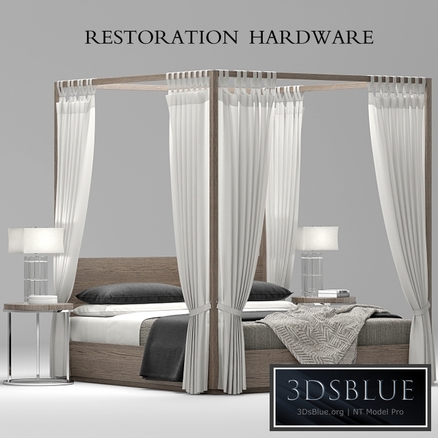 RH Modern Machinto Four-poster bed