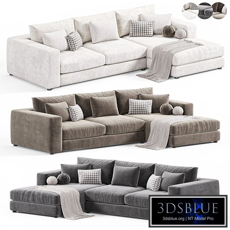 Oceanside Deep 2 Piece Right Arm Bumper Sectional Sofa