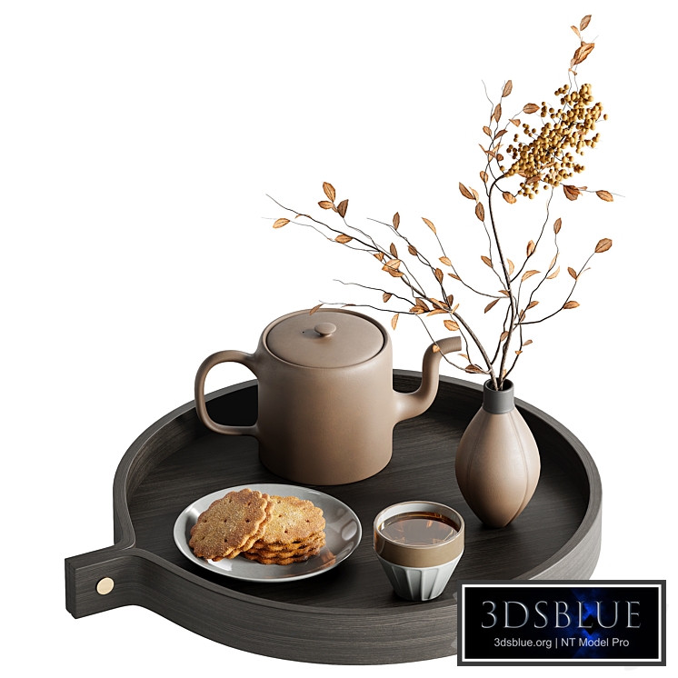 Tea set and cookies, dry