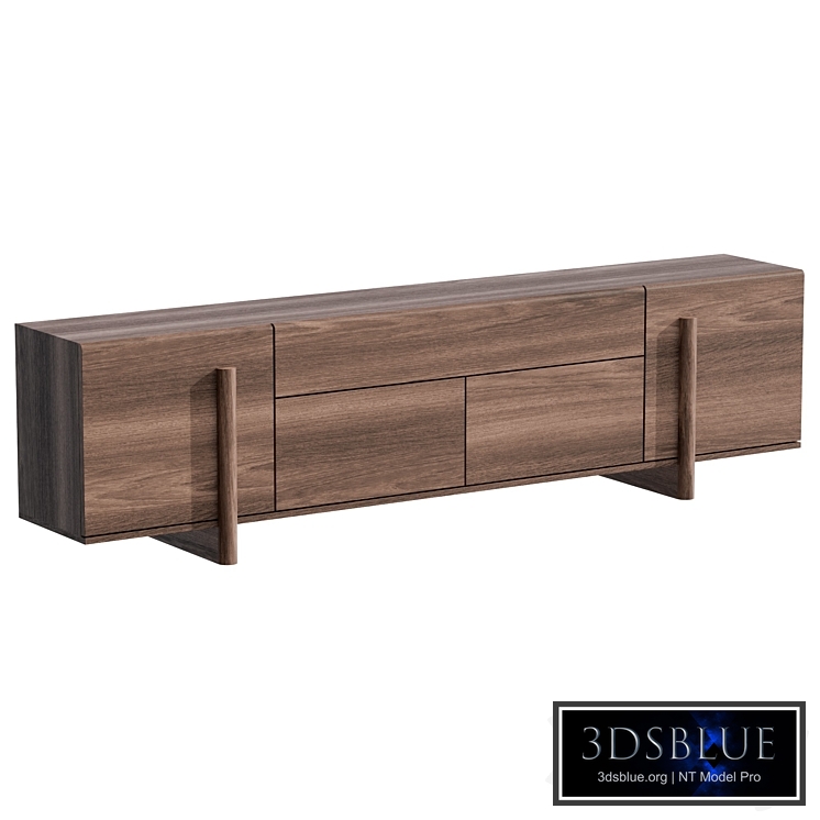 Brutalist Walnut Sideboard Large