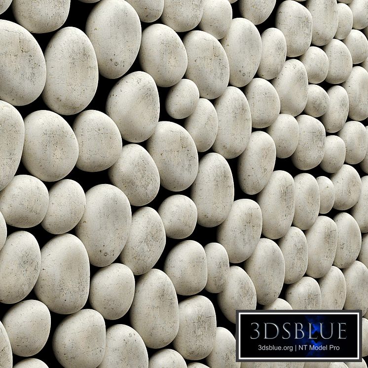 The panel of white pebbles