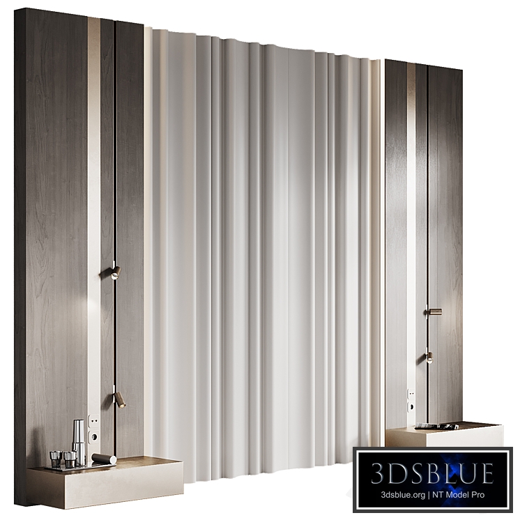 Headboard with wall moldings