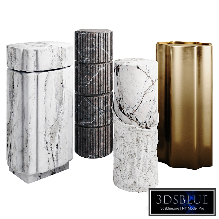 Set of pedestals for sculptures or plants 002