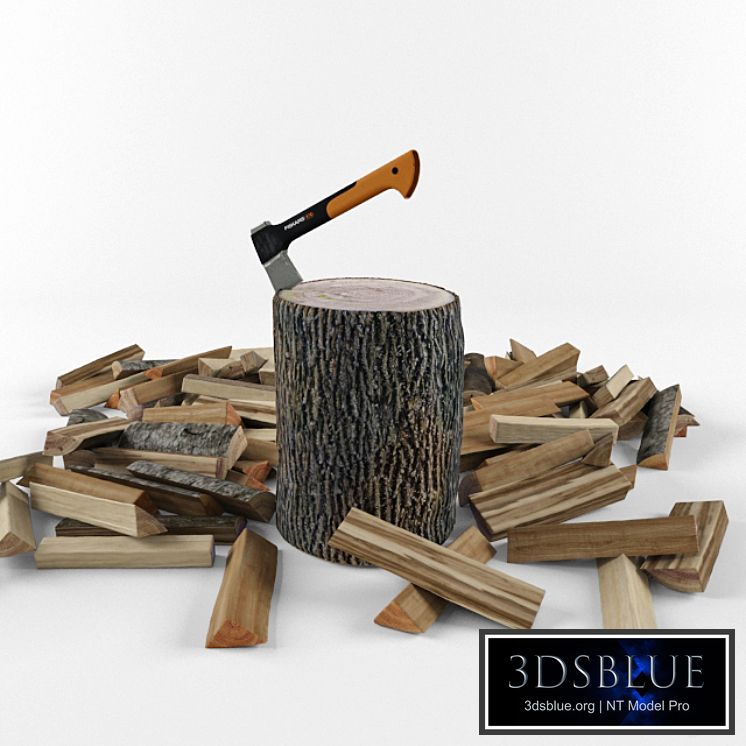 FISKARS X7 Axe and firewood