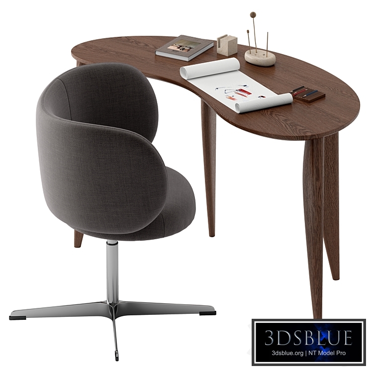 Feve Desk with Rico Dining Chair by Fermliving