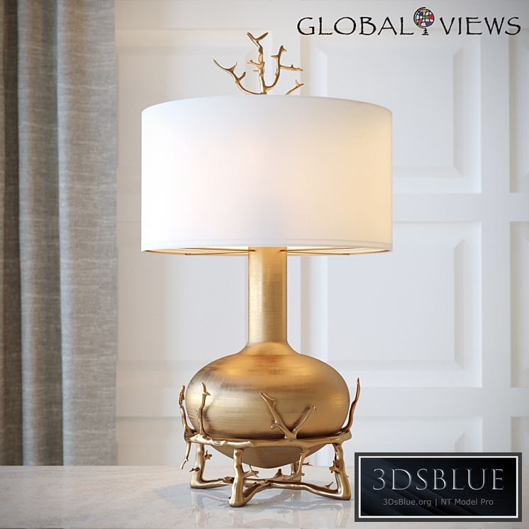 Fat Brass Twig Table Lamp