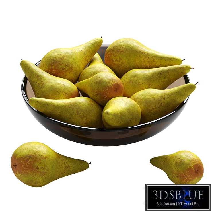 Pears in a glass cup