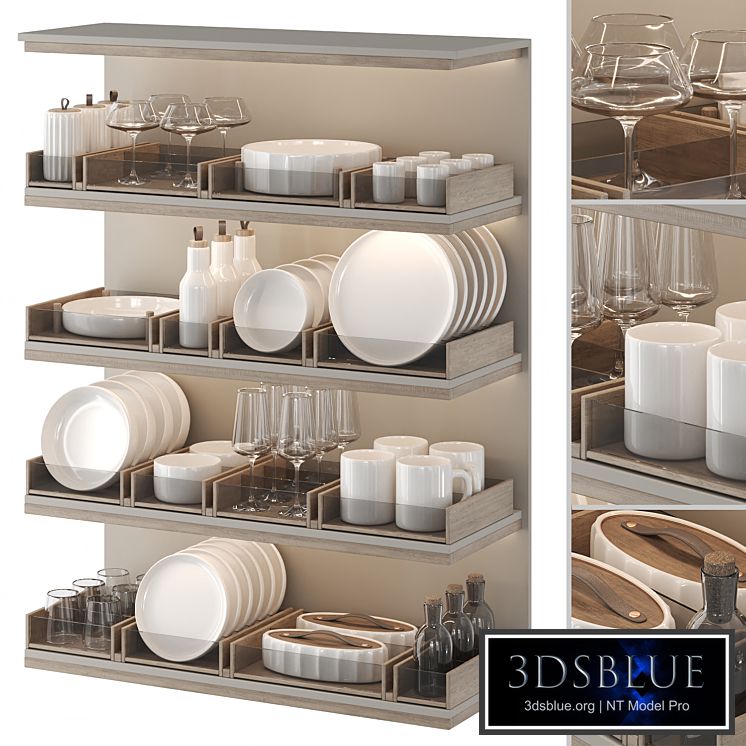 A set of dishes for filling the kitchen: plates, glasses, mugs, jars