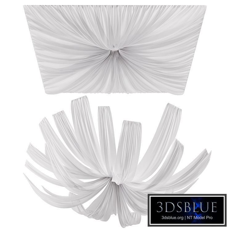 Draperies on the ceiling