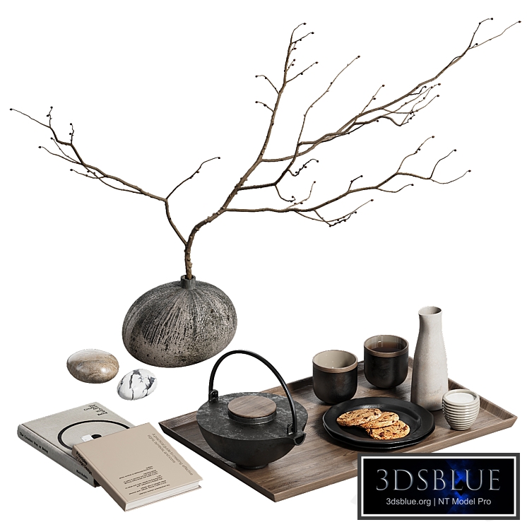 Decorative set with branch and cookies